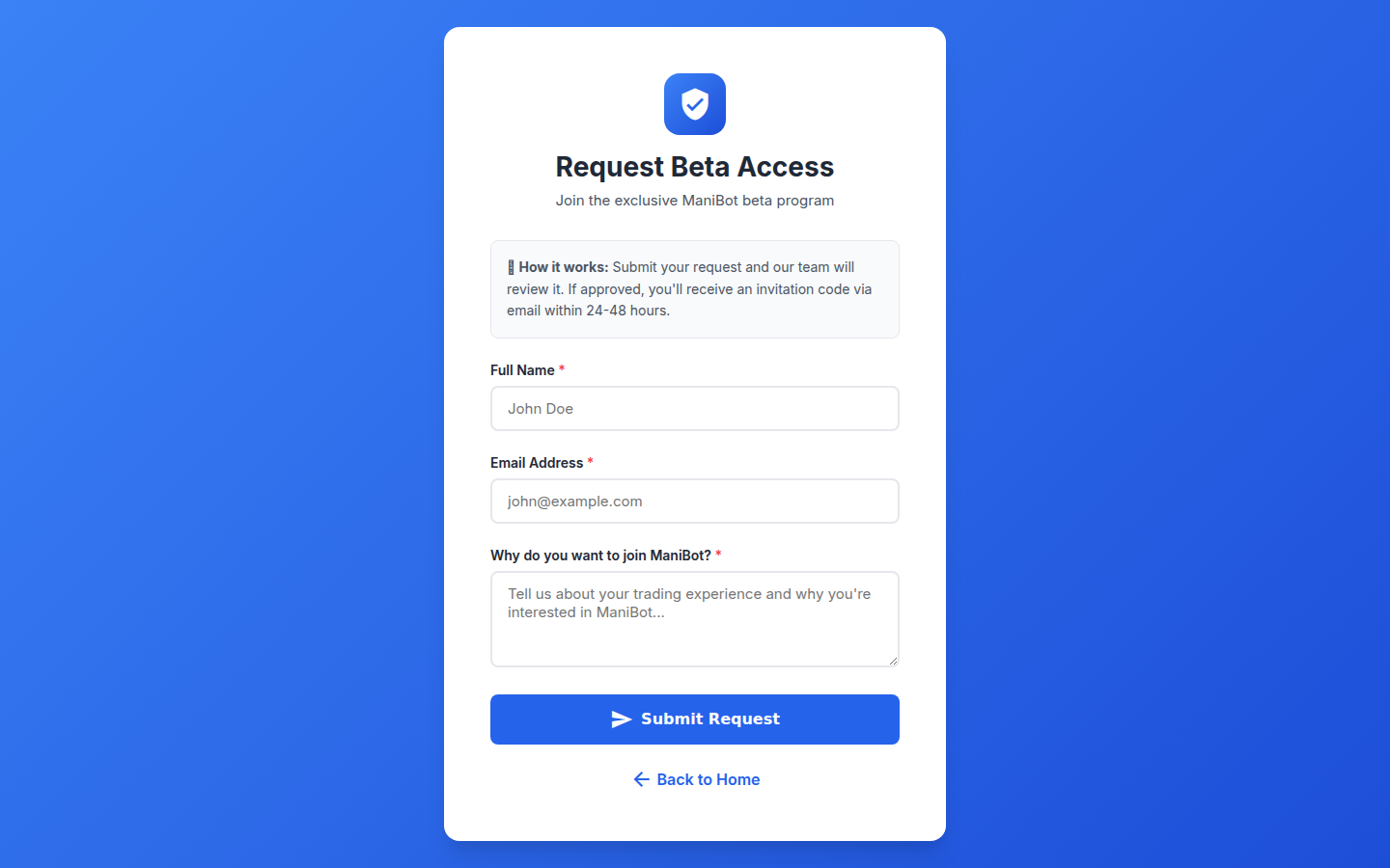 Beta Access Request