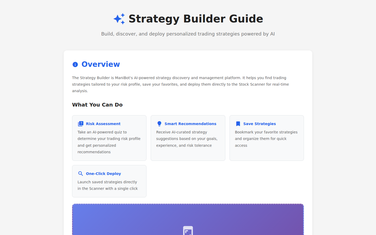 Strategy Builder Help